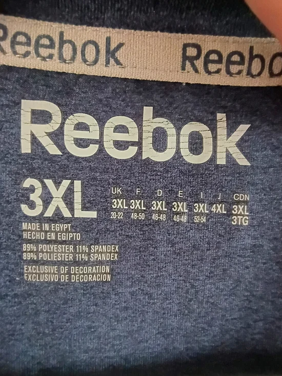 Reebok 2 Pack 3XL Athletic Performance Shirts Blue Navy Workout Bundle - Picture 3 of 11